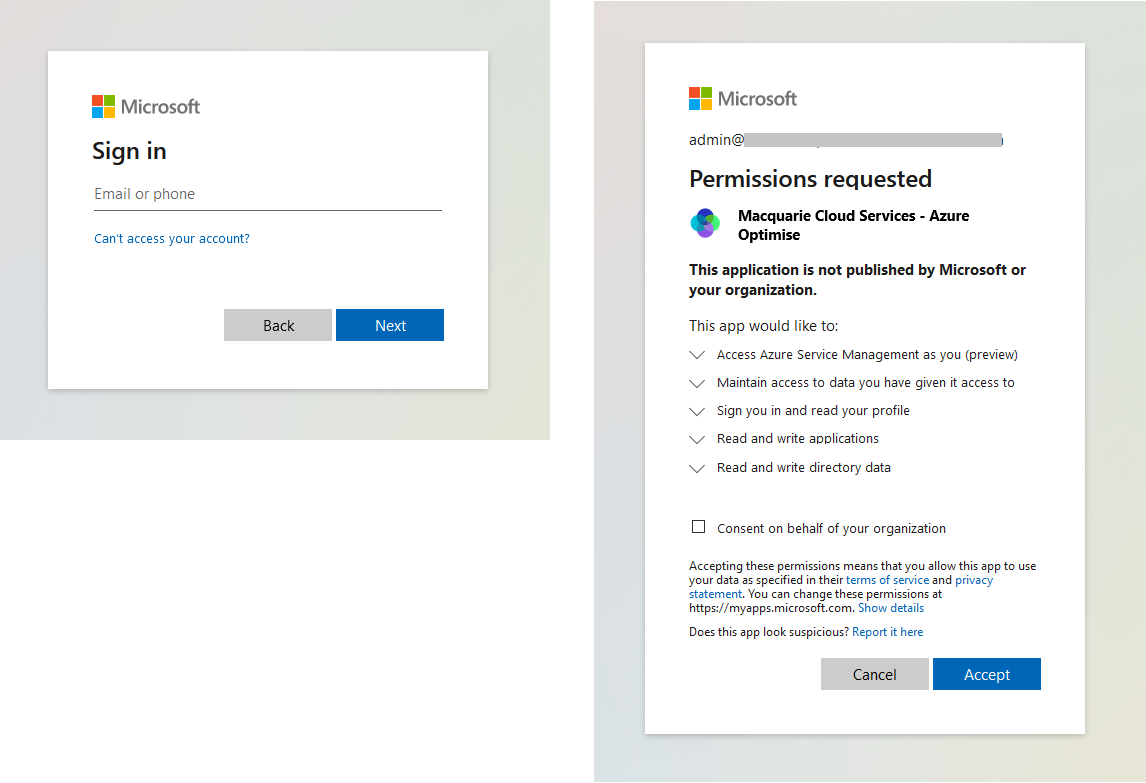 macquarie lens permissions requested